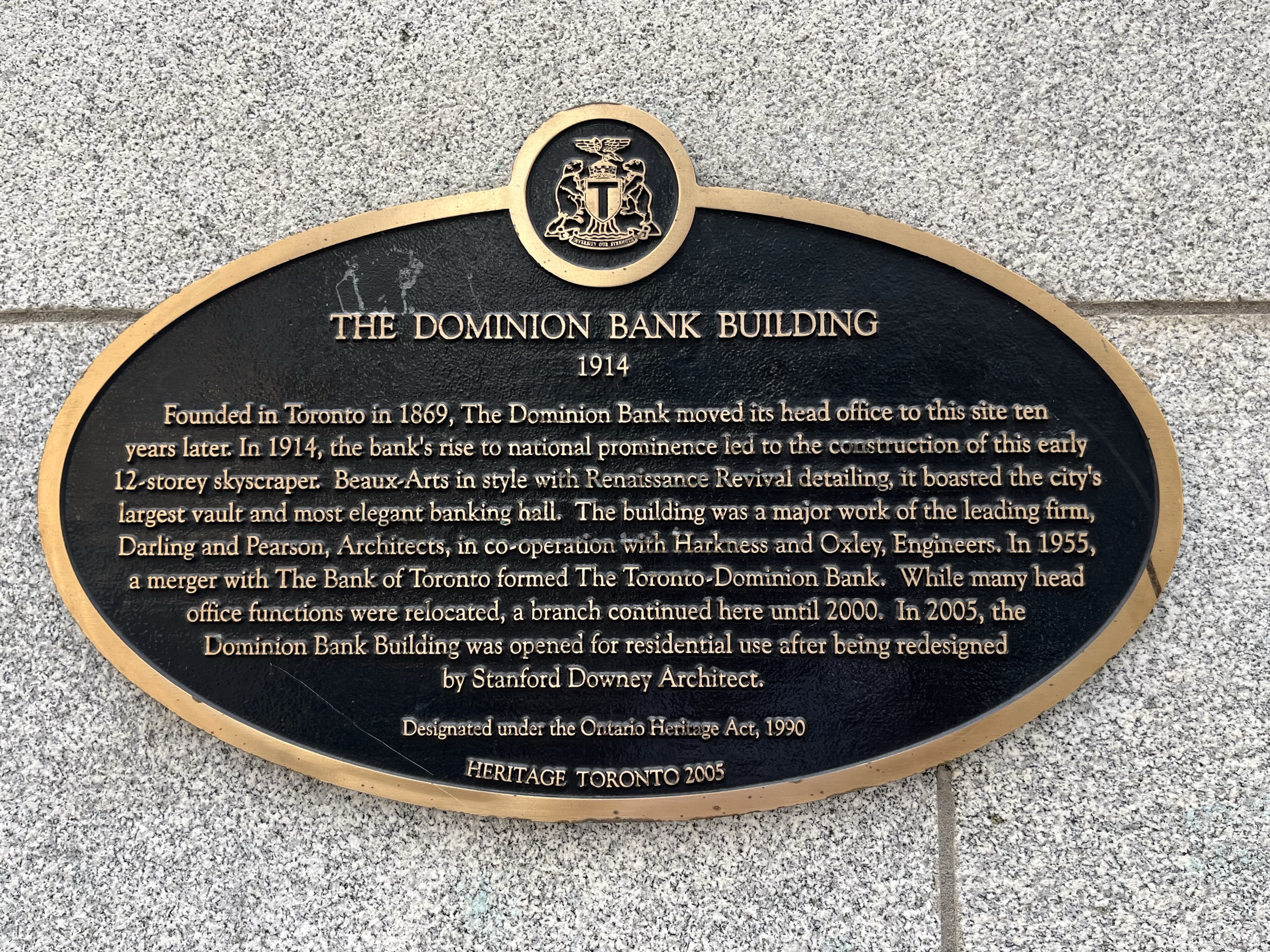 Toronto Then & Now: The Dominion Bank to One King West Hotel